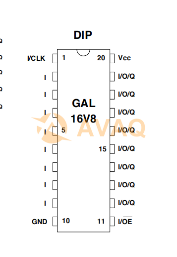 GAL16V8D-15LPNI  pin out